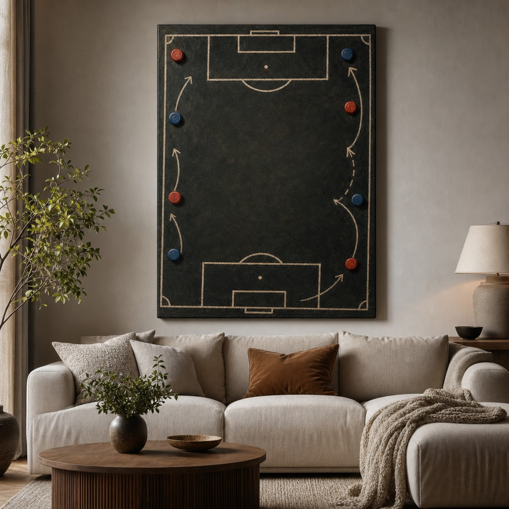 Custom Coach Dad Master Plan Canvas Wall Art 30×40 inch wrapped canvas wall mockup generated with gpt-image-2