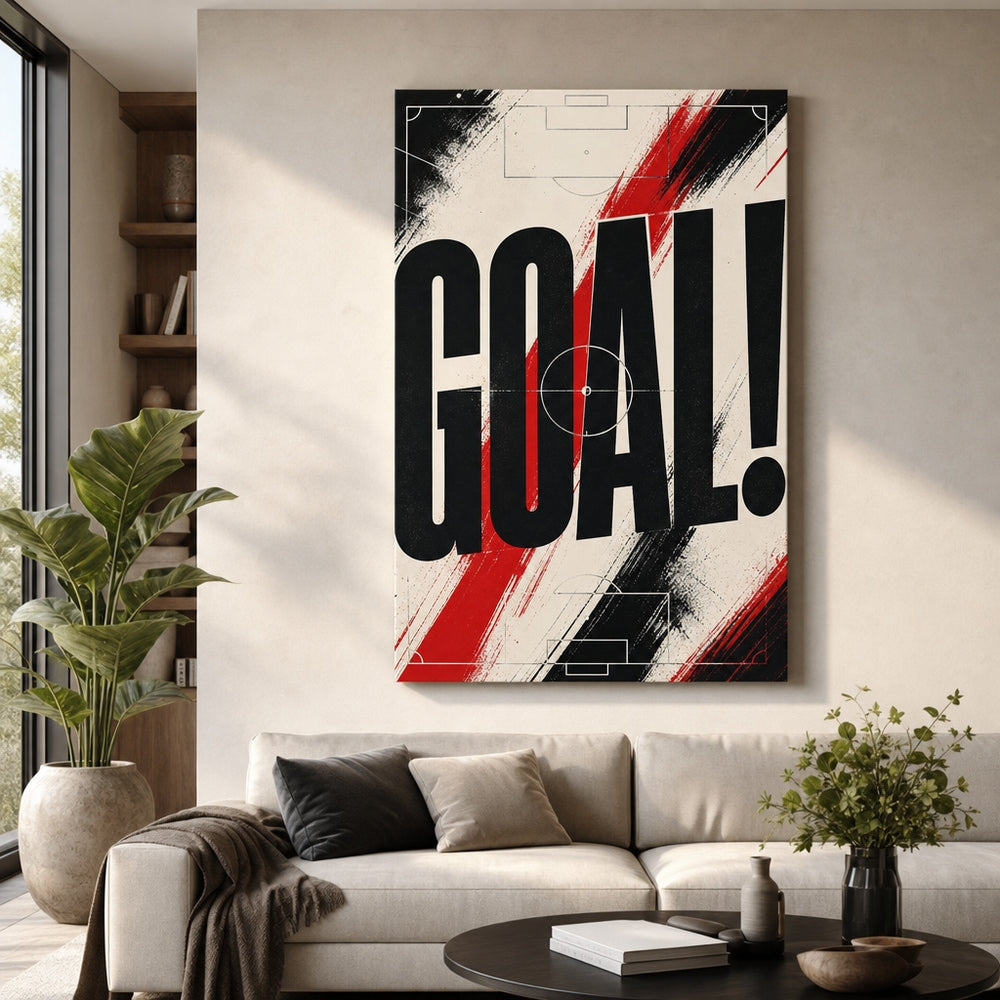 GOAL Soccer Typography Canvas Wall Art 30×40 inch wrapped canvas wall mockup