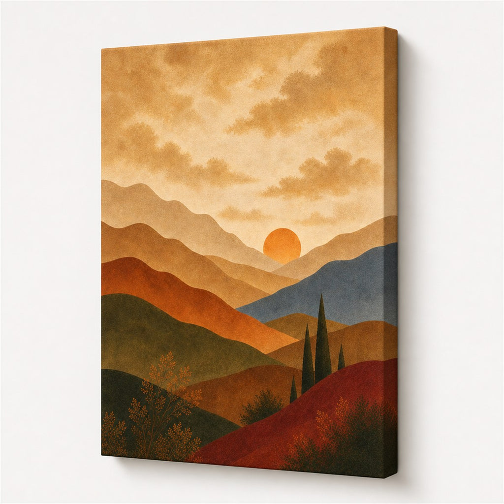 Warm neutral wrapped canvas side edge detail