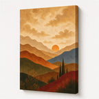 Warm neutral wrapped canvas side edge detail