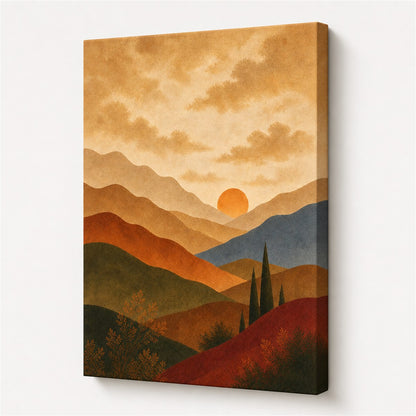Earth Tone Warm Neutral Abstract Canvas Painting Wall Decor - modern wall decor by JOJOShop