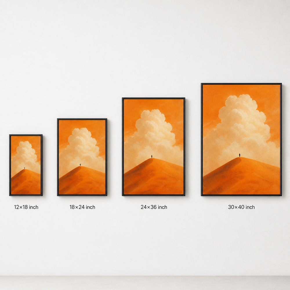 Orange Dune Solitary Figure Wall Art floating frame wall art - 06