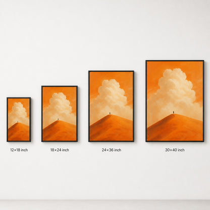 Orange Dune Solitary Figure Wall Art floating frame wall art - 06