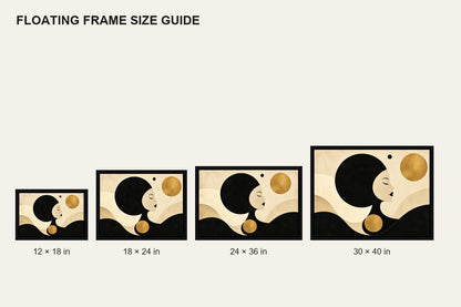 Geometric Woman Profile Floating Frame Wall Art - 06_size_comparison