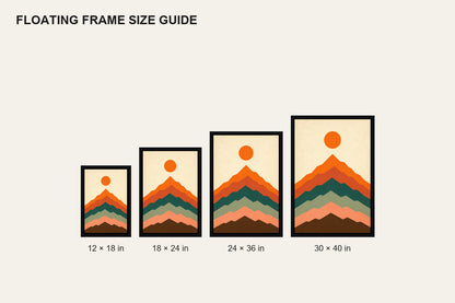 Layered Modernist Mountain Floating Frame Wall Art - 06_size_comparison