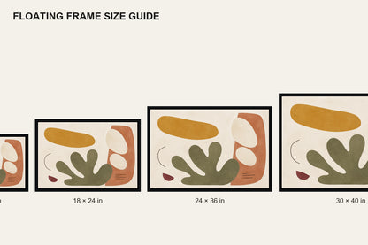 Soft Mid Century Organic Geometric Floating Frame Wall Art - 06_size_comparison