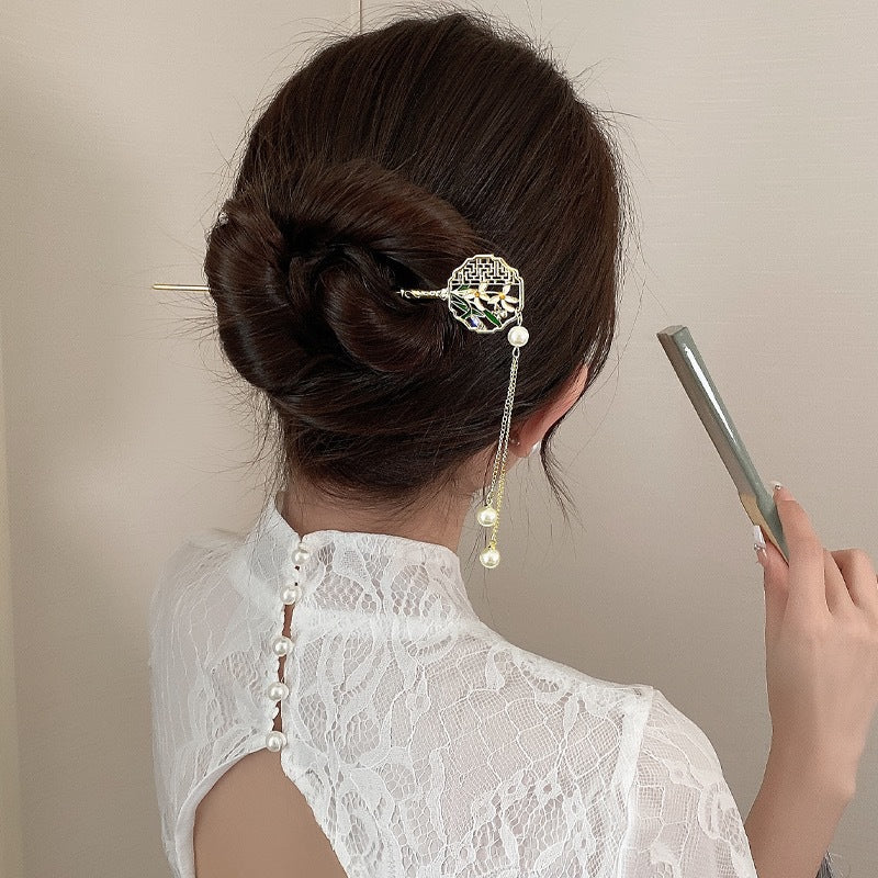 Horquilla con borlas estilo abanico, horquilla retro, accesorios para el cabello