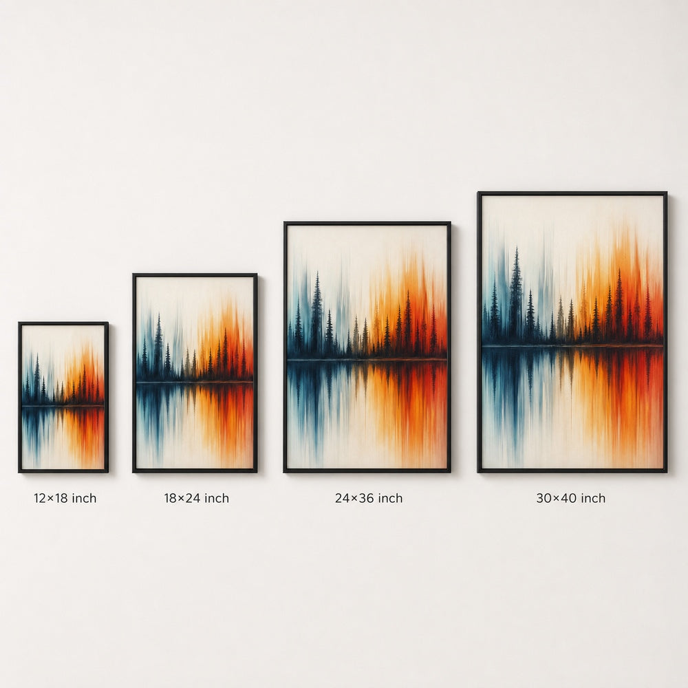 Abstract Autumn Forest Reflection Wall Art floating frame wall art - 06