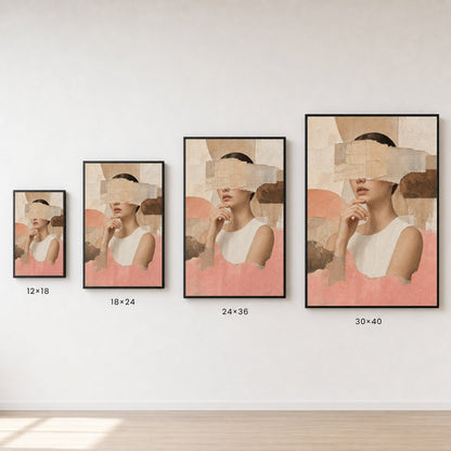 Obscured Eyes Collage Woman Portrait Wall Art floating frame wall art - 06