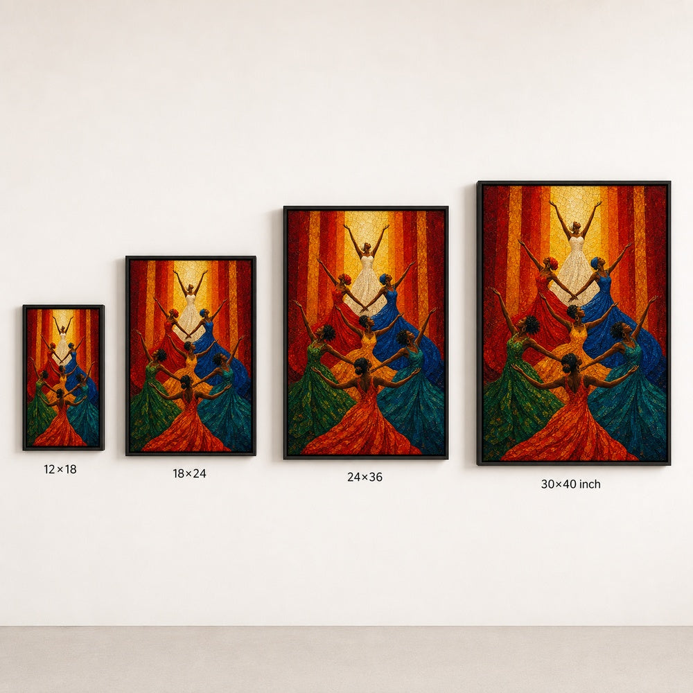 Colorful Women Celebration Dance Wall Art - 06