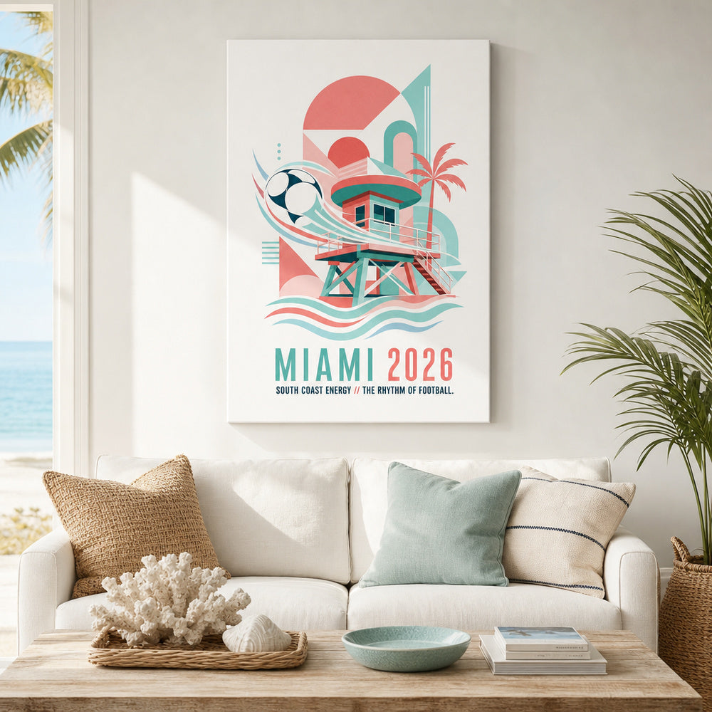 Miami Coastal Soccer Canvas Wall Art 02 canvas wall art
