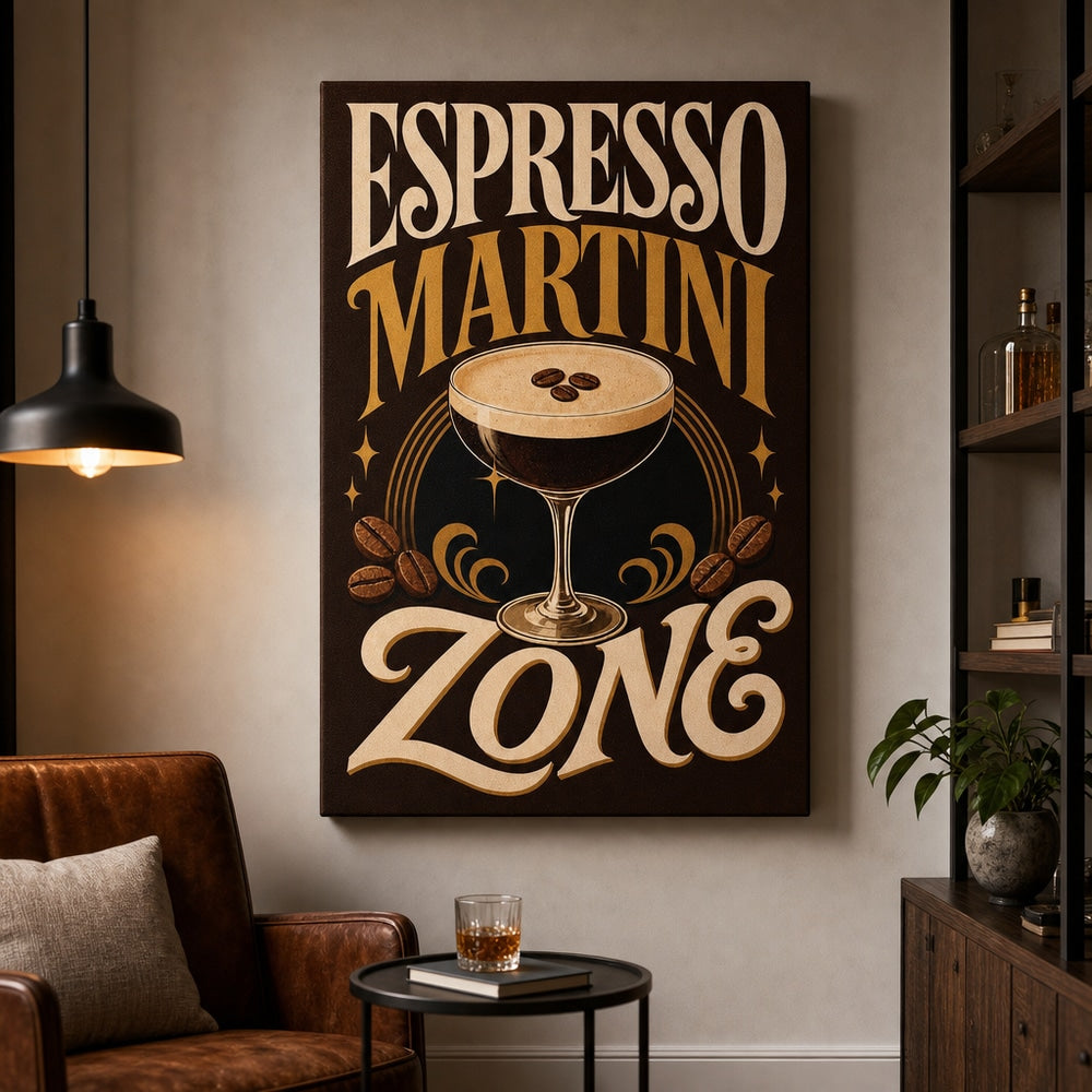 Espresso Martini Zone Typographic Canvas Wall Art 05 24×36 inch wrapped canvas wall mockup