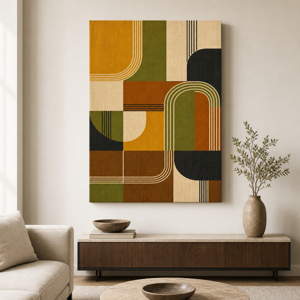 Mid-Century Bauhaus Statement Canvas Wall Art 01 - SKU wall mockup 24×36 inch