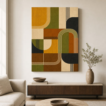 Mid-Century Bauhaus Statement Canvas Wall Art 01 - SKU wall mockup 24×36 inch