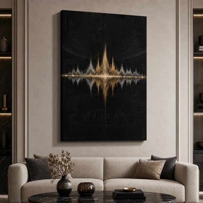 Silver Champagne Victory Soundwave Soccer Canvas Wall Art 24×36 inch wrapped canvas wall mockup
