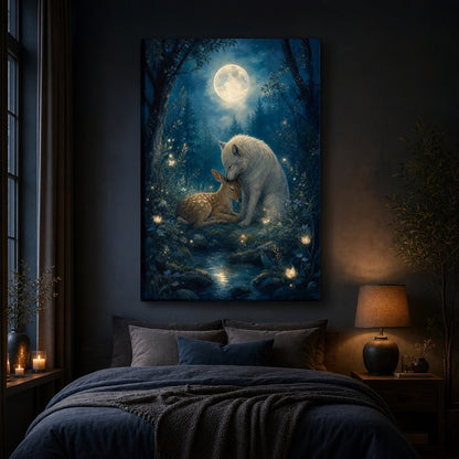 Moonlit Forest Glowing Plants Healing Canvas Wall Art 04 24×36 inch wrapped canvas wall mockup