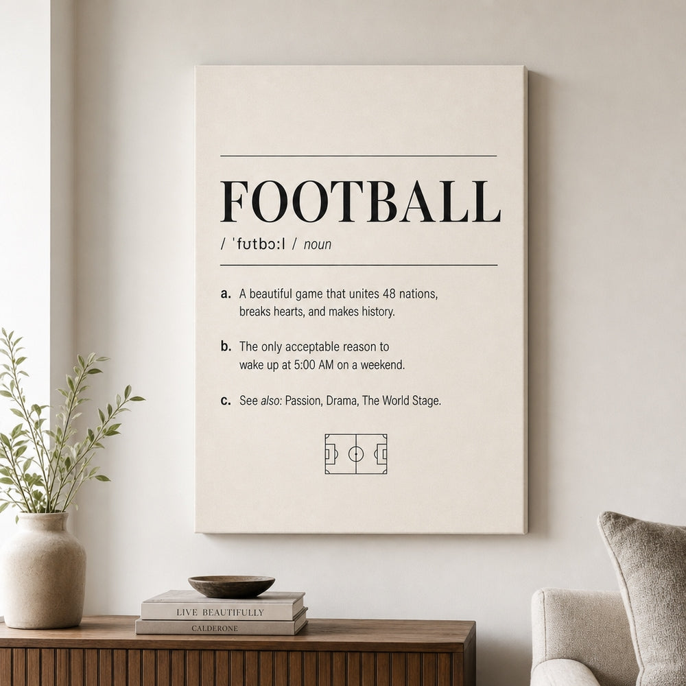 FOOTBALL Definition Football Culture Canvas Wall Art 01 24×36 inch wrapped canvas wall mockup
