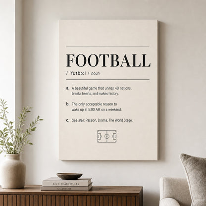 FOOTBALL Definition Football Culture Canvas Wall Art 01 24×36 inch wrapped canvas wall mockup