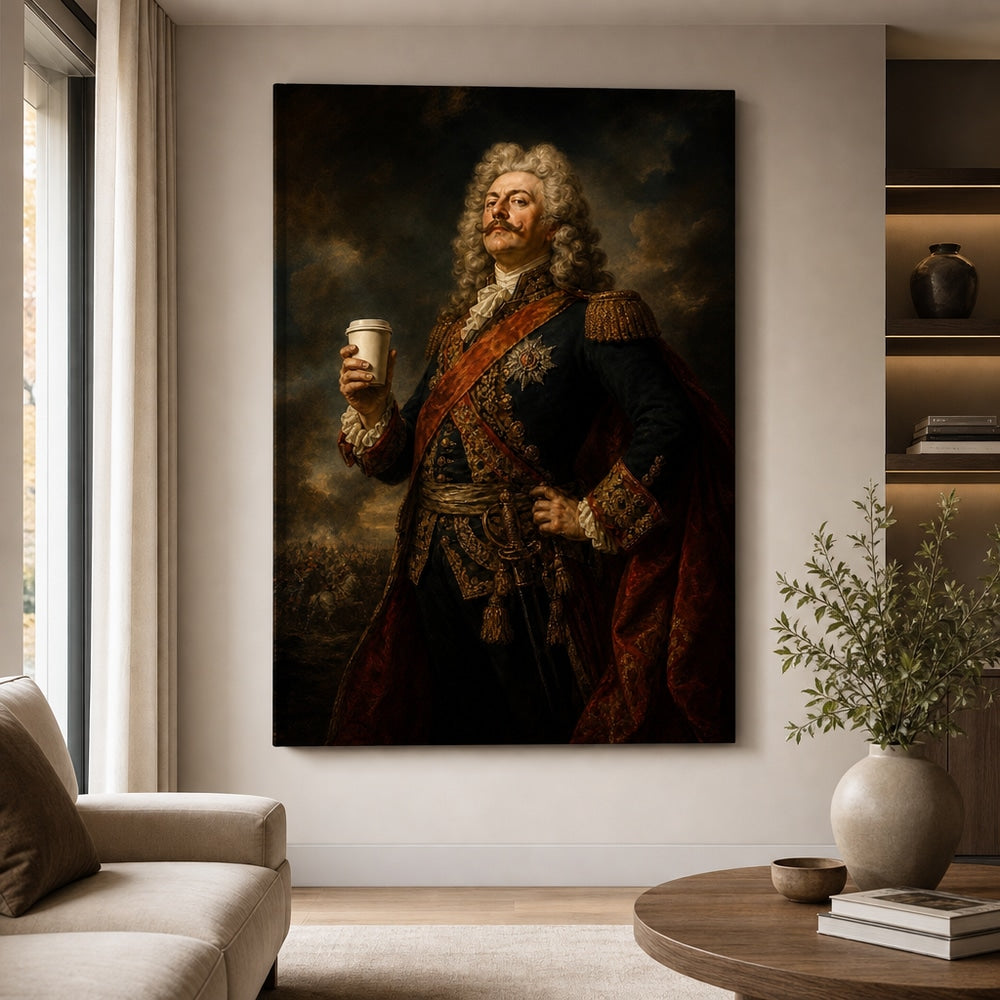 Baroque General Coffee Canvas Wall Art 04 24×36 inch wrapped canvas wall mockup
