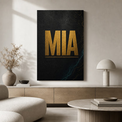 MIA Airport Code Coordinates Canvas Wall Art canvas wall art