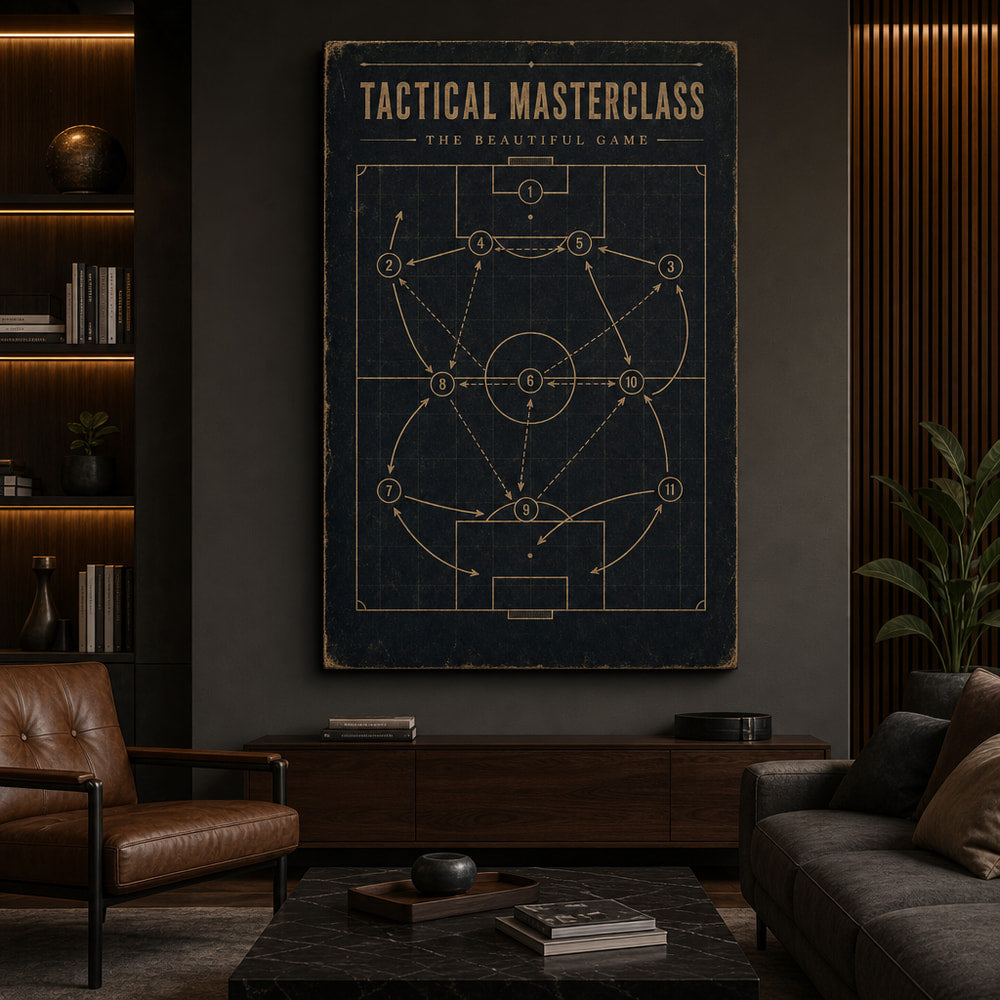 Tactical Masterclass Industrial Soccer Canvas Wall Art 03 24×36 inch wrapped canvas wall mockup