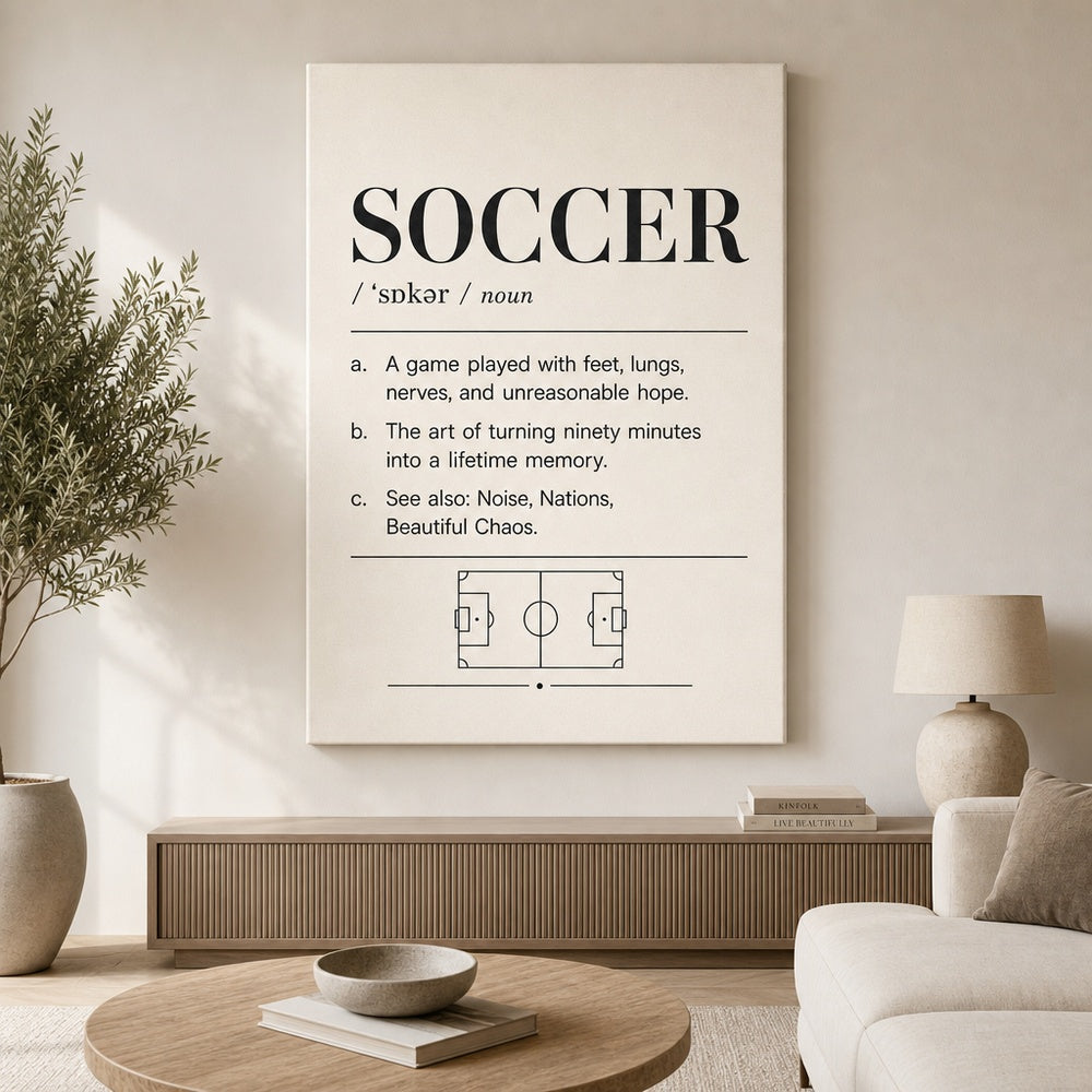 SOCCER Definition Football Culture Canvas Wall Art 03 24×36 inch wrapped canvas wall mockup