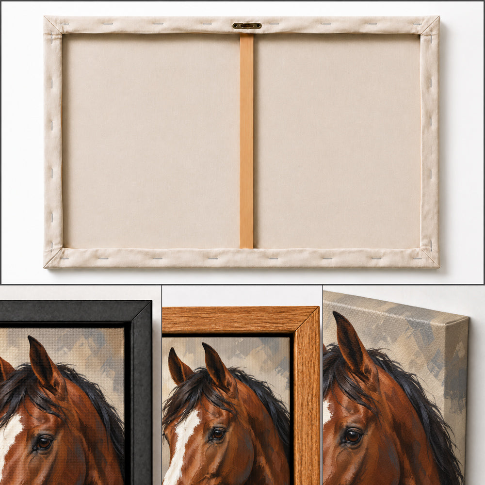 chestnut horse oil-painting-style portrait oil-painting-style artwork detail