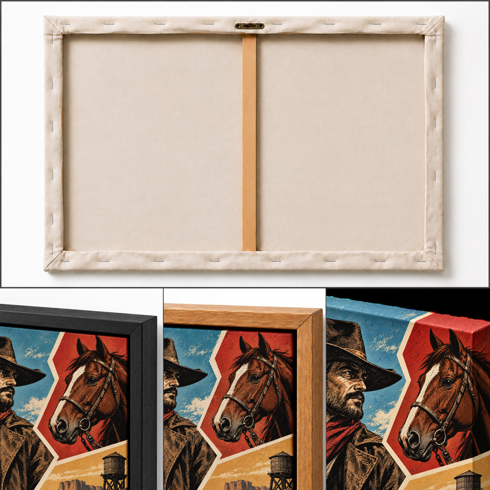 original cowboy horse and frontier buildings zigzag comic comic-style artwork detail