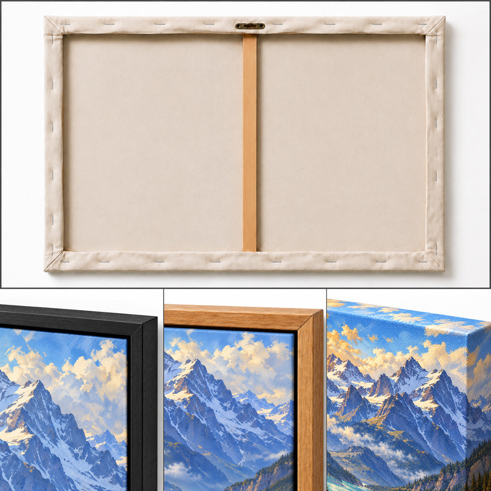 two anonymous Western riders in alpine lake valley landscape-style artwork detail