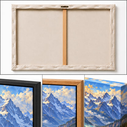 two anonymous Western riders in alpine lake valley landscape-style artwork detail