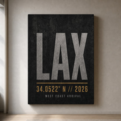 LAX Airport Code Coordinates Canvas Wall Art canvas wall art