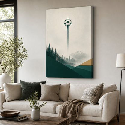 Seattle 2026 Emerald Roar Soccer Canvas Wall Art 04 30×40 inch wrapped canvas wall mockup