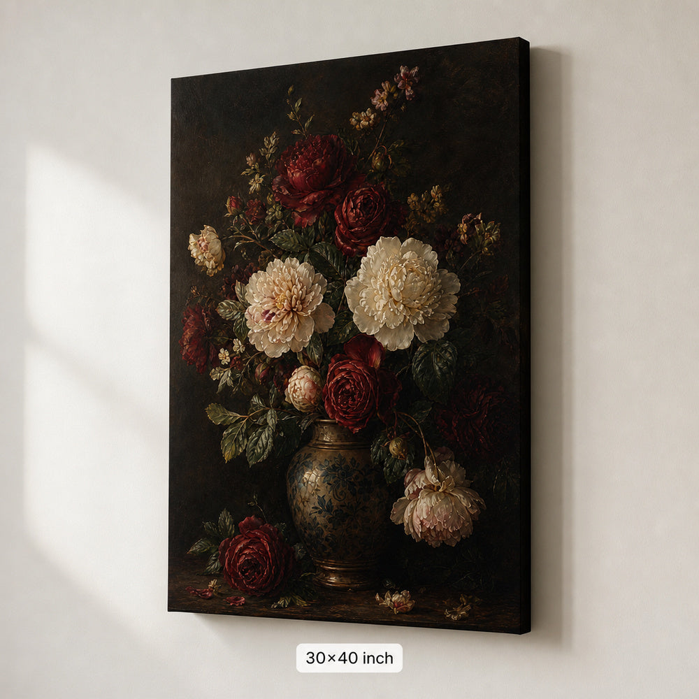 Victorian Dark Floral Canvas Wall Art - 07_sku_30x40_wall