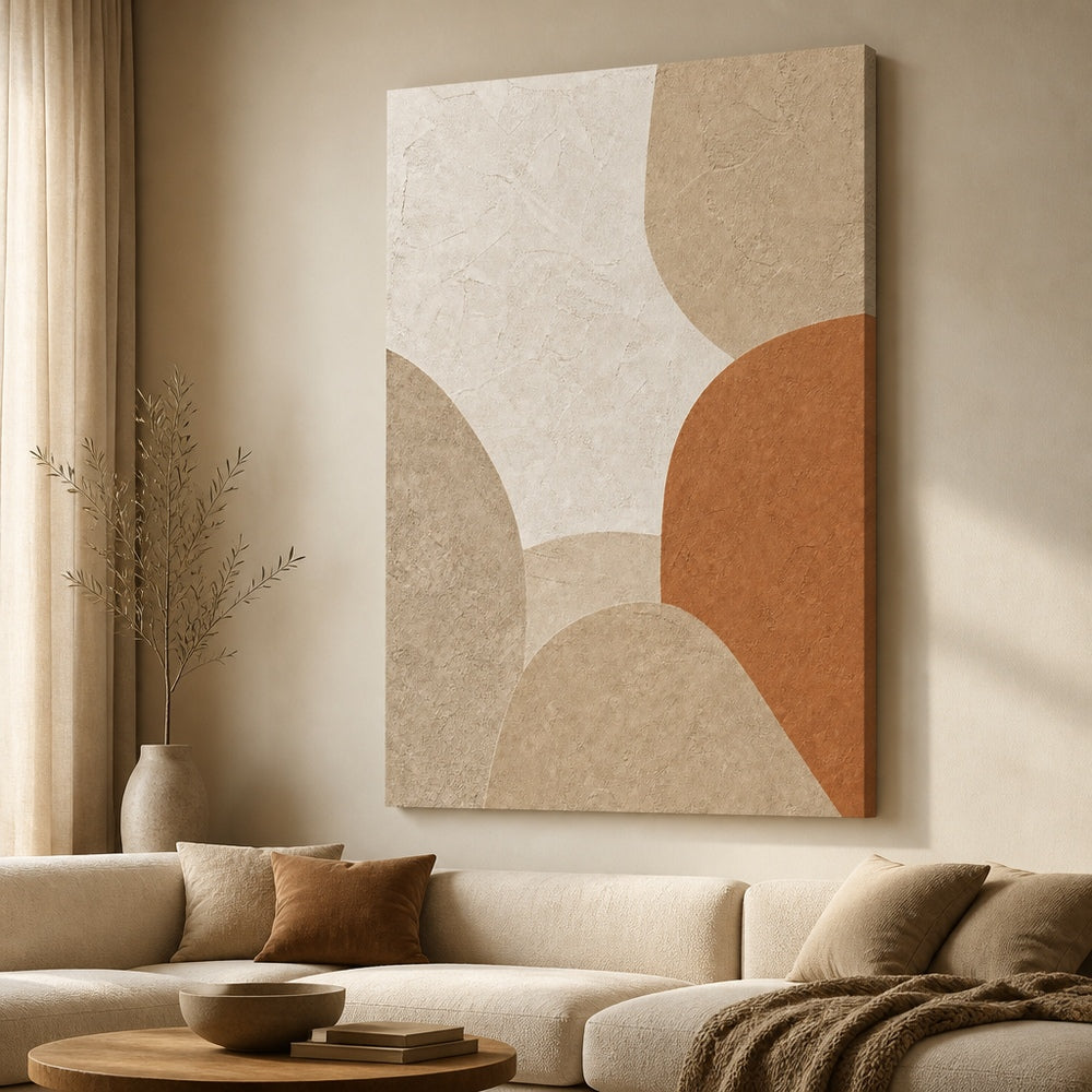Japandi Plaster Abstract Healing Canvas Wall Art 01 30×40 inch wrapped canvas wall mockup