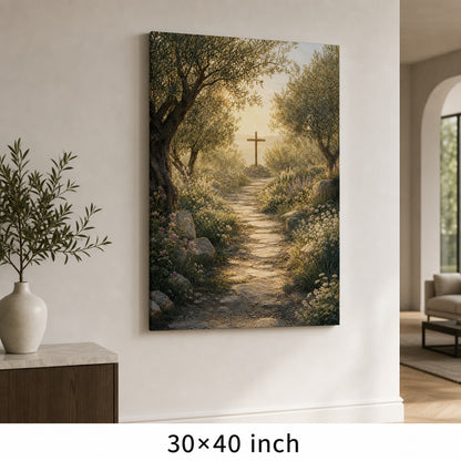 Soft Morning Cross Garden Canvas Wall Art - 07_sku_30x40_wall