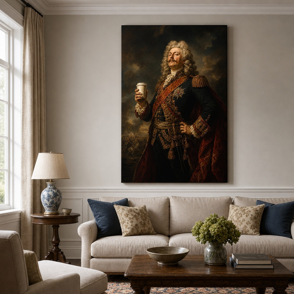 Baroque General Coffee Canvas Wall Art 04 30×40 inch wrapped canvas wall mockup