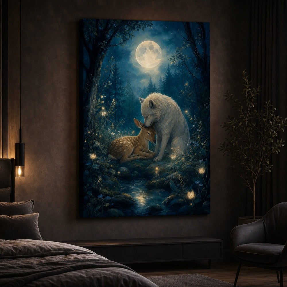 Moonlit Forest Glowing Plants Healing Canvas Wall Art 04 30×40 inch wrapped canvas wall mockup