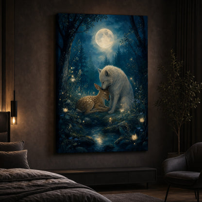 Moonlit Forest Glowing Plants Healing Canvas Wall Art 04 30×40 inch wrapped canvas wall mockup