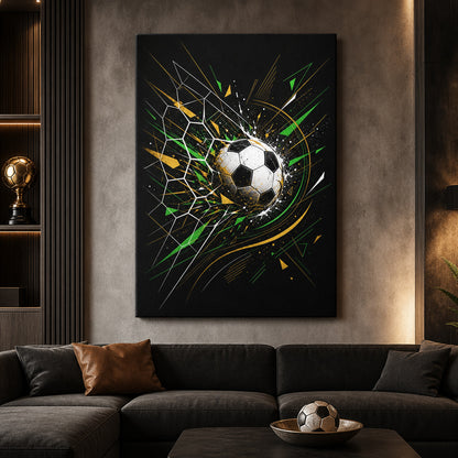 Geometric Net Breakthrough Soccer Canvas Wall Art 05 30×40 inch wrapped canvas wall mockup