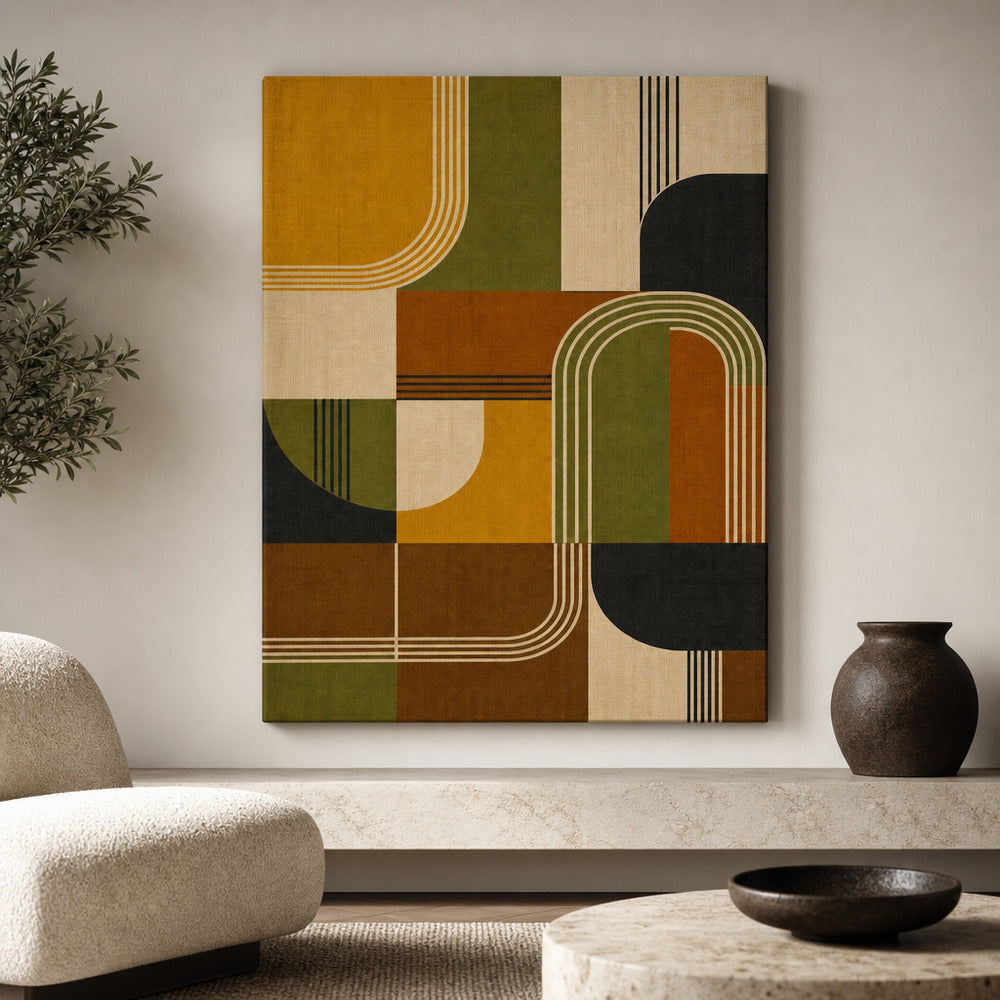 Mid-Century Bauhaus Statement Canvas Wall Art 01 - SKU wall mockup 30×40 inch