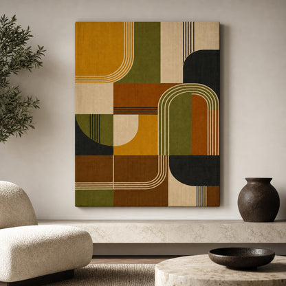 Mid-Century Bauhaus Statement Canvas Wall Art 01 - SKU wall mockup 30×40 inch