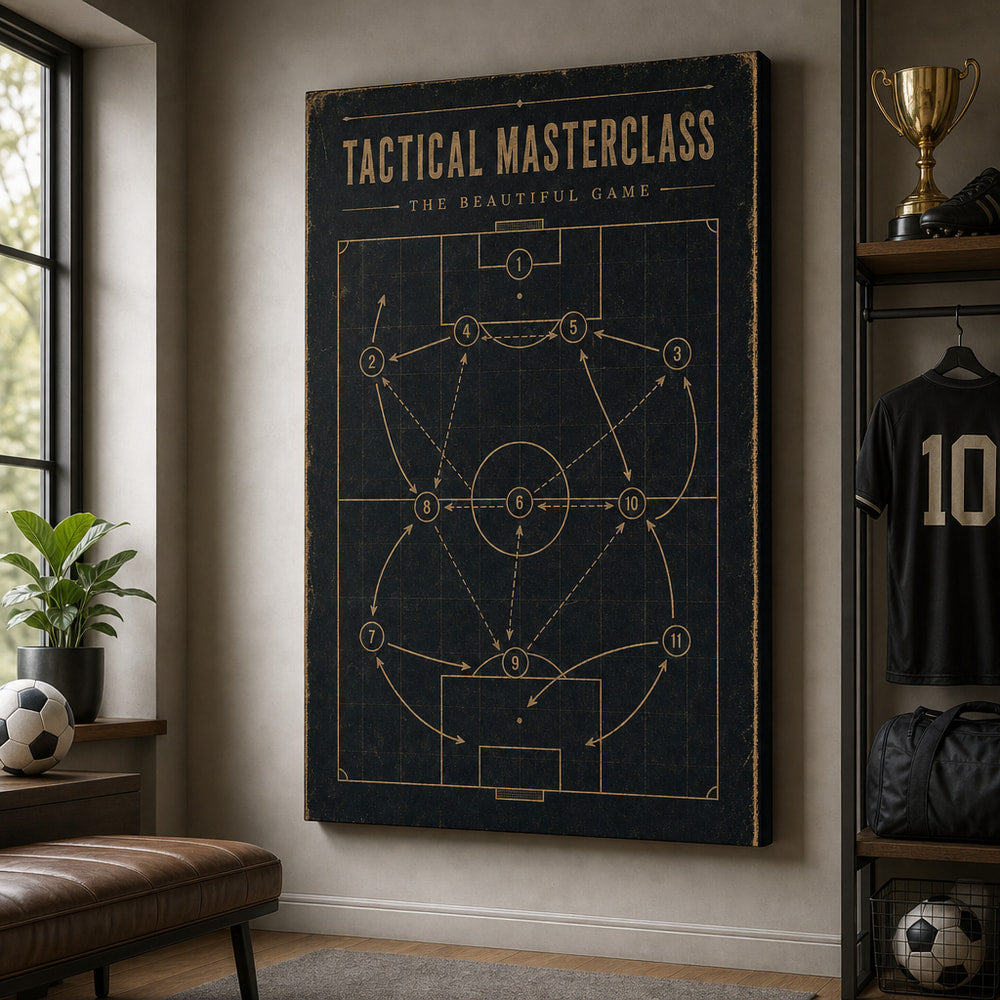Tactical Masterclass Industrial Soccer Canvas Wall Art 03 30×40 inch wrapped canvas wall mockup