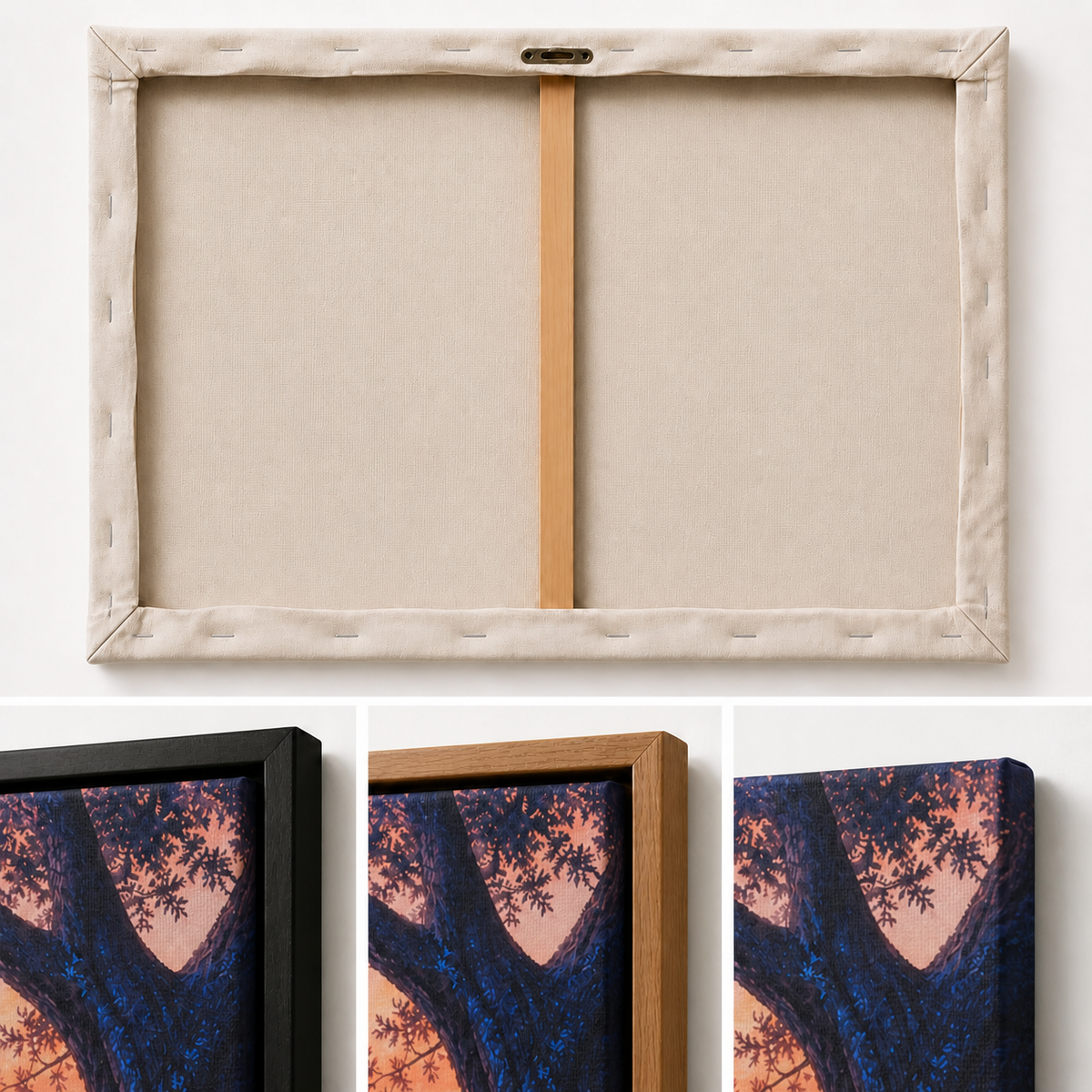 Reclining Skeleton in a Sunset Tree Floating Frame Wall Art - 03
