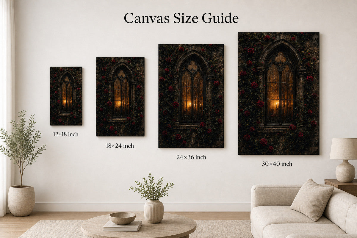 Gothic Rose Window Canvas Wall Art - 08_size_comparison