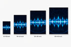 Blue Cyan Tech Soundwave Soccer Canvas Wall Art canvas size comparison