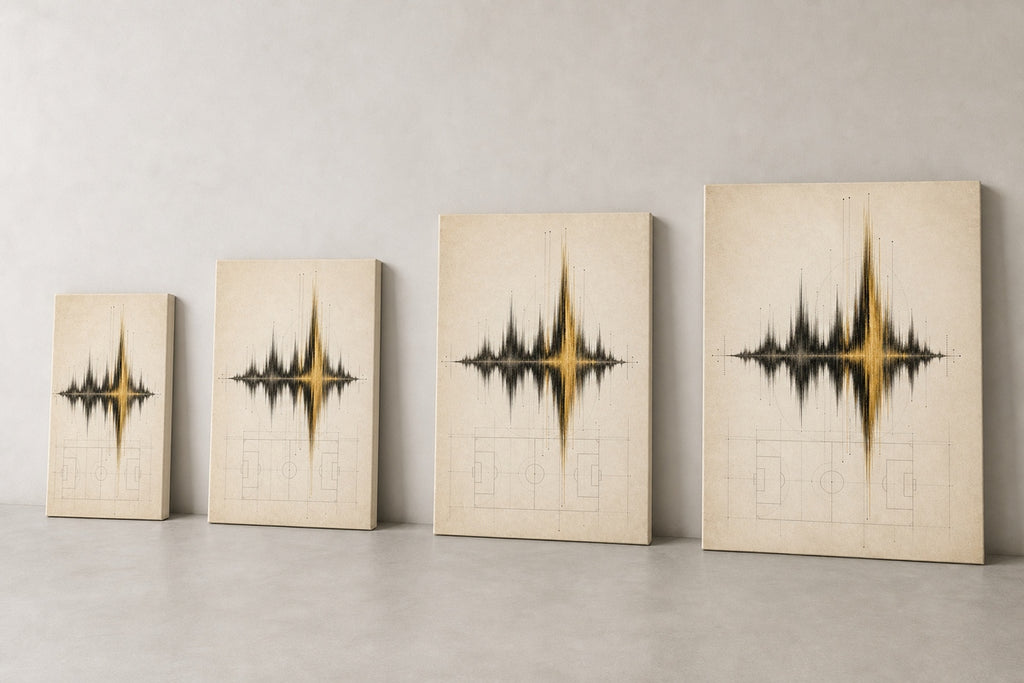 Ivory Archive Soundwave Soccer Canvas Wall Art canvas size comparison