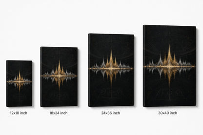 Silver Champagne Victory Soundwave Soccer Canvas Wall Art canvas size comparison