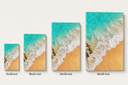 Coastal Aerial Waves Healing Canvas Wall Art 02 canvas size comparison