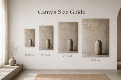 Wabi Sabi Ceramic Vase Canvas Wall Art - 08_size_comparison