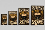 Espresso Martini Zone Typographic Canvas Wall Art 05 canvas size comparison